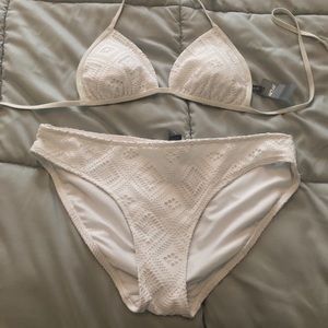 Aerie White Strappy Bikini